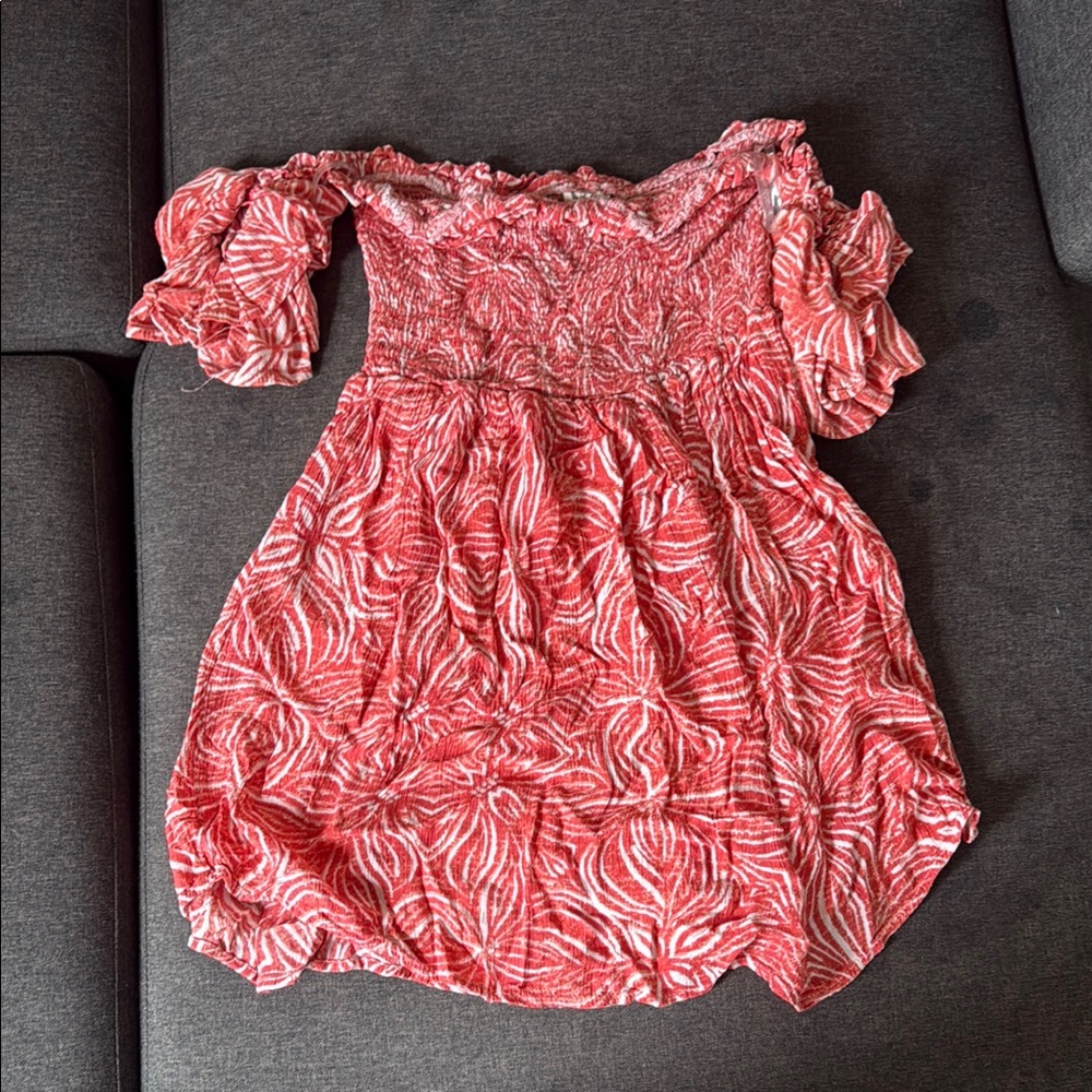 Lagaci Red and White Textured Top